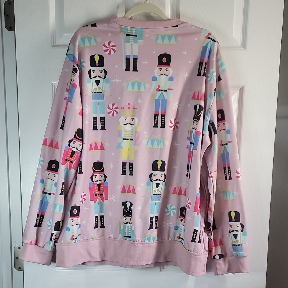 Pink Nutcracker Patterned Sweatshirt - image 5